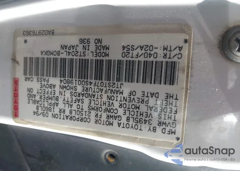 1995 Toyota Celica Gt z USA, uszkodzony, nr VIN JT2ST07F4S0019804